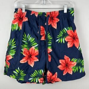 Men's Stylish Floral Print Swim Trunks Size L